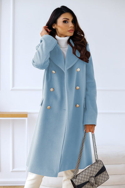 Eleganter Damen Winter-Trenchcoat – Reverskragen & Doppelreiher – Warm
