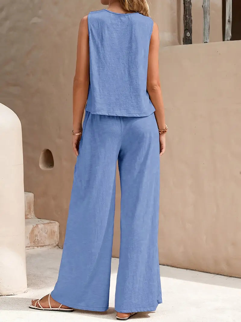 Remy – Elegantes Set aus ärmellosem Top und Hose