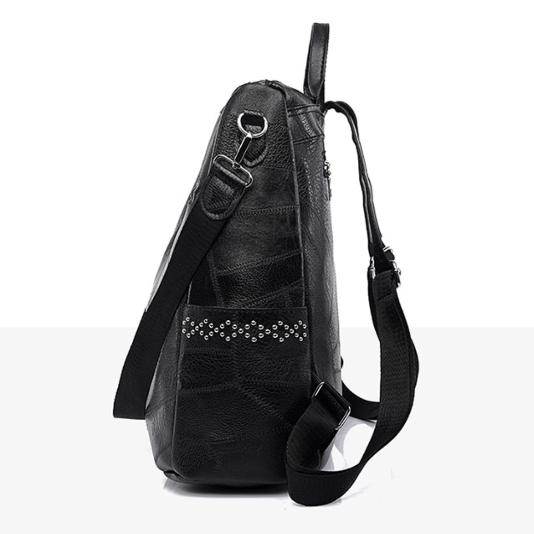 LEONIE™ | VERWANDELBARER LEDERRUCKSACK MIT NIETEN