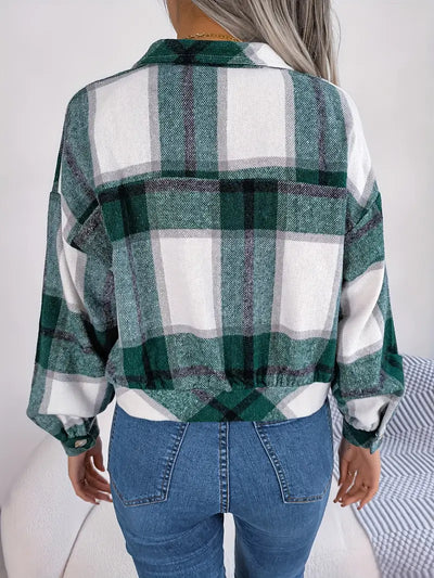 GEKÜRZTE KARIERTE FLANELLJACKE