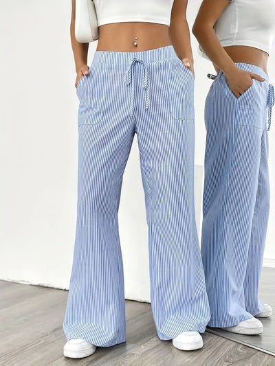 VIOLA - ELEGANTE GESTREIFTE HOSE MIT TASCHEN