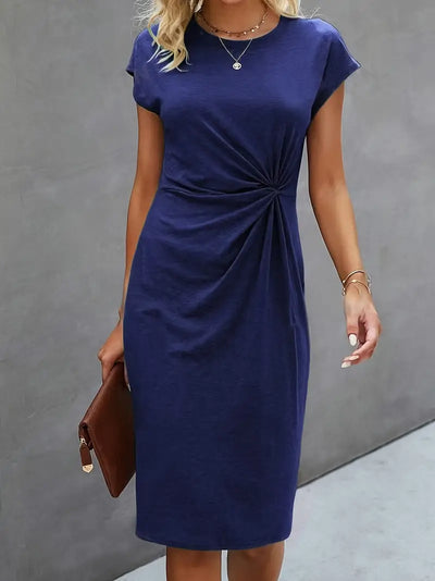 Sable – Figurbetontes Midikleid mit seitlichem Knotendetail