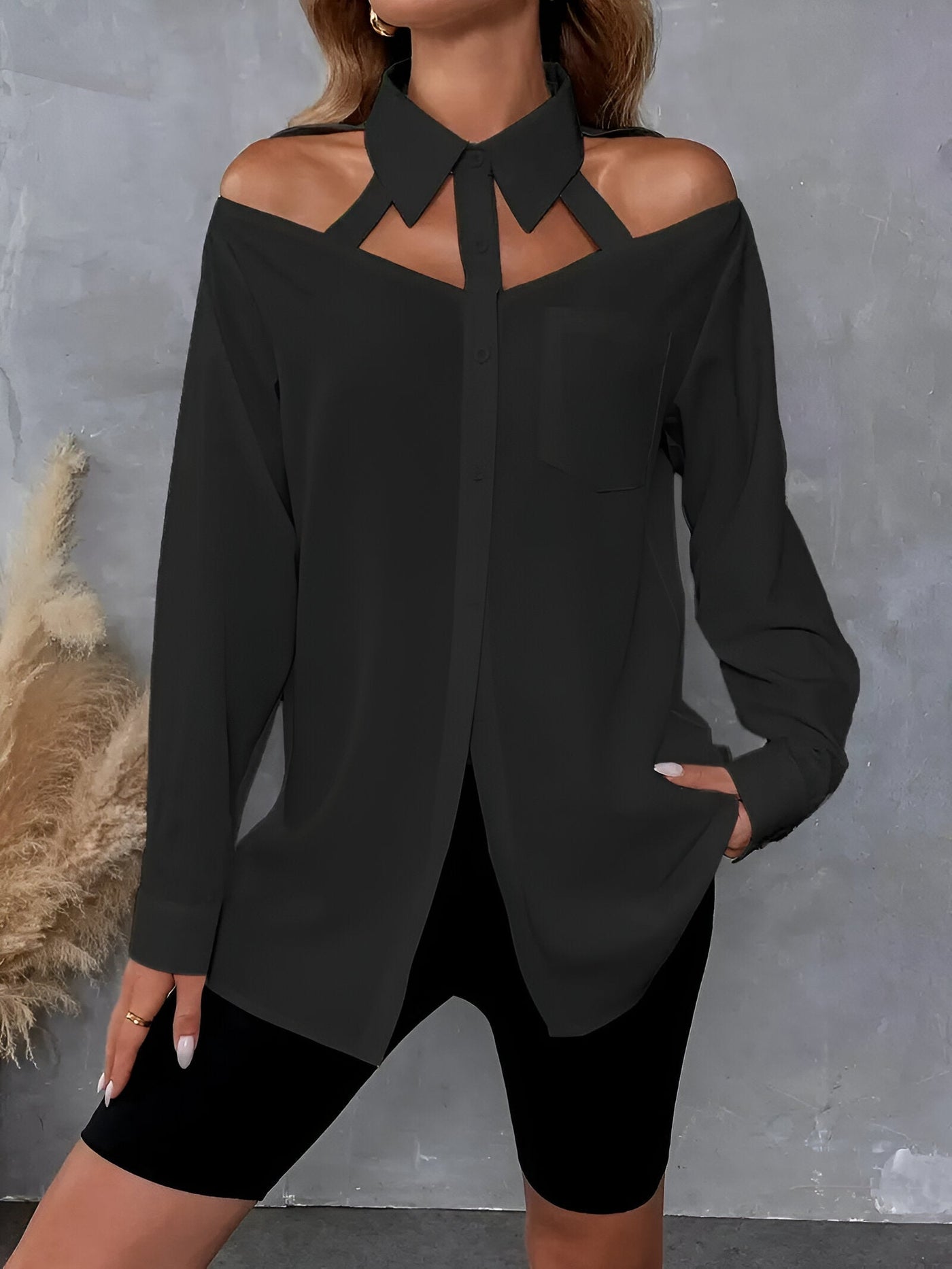 Nayra - stylisches hemd mit knopfverschluss