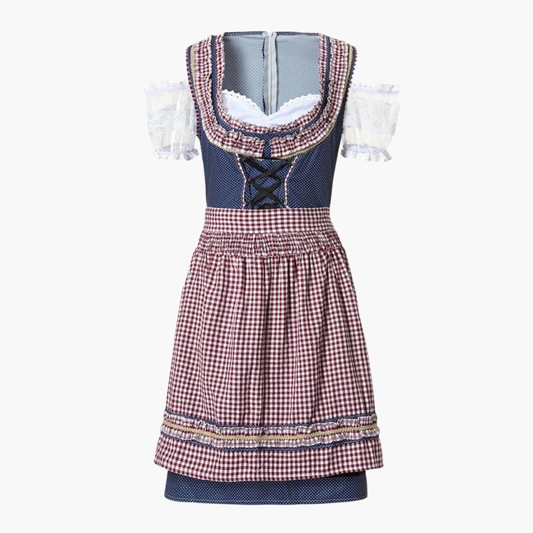 Kariertes Dirndl kleid für Damen - Oktoberfest 2025