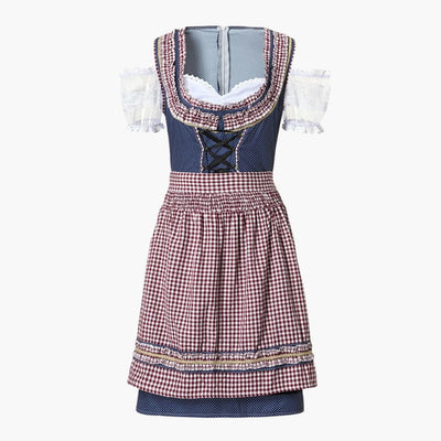 Kariertes Dirndl kleid für Damen - Oktoberfest 2025
