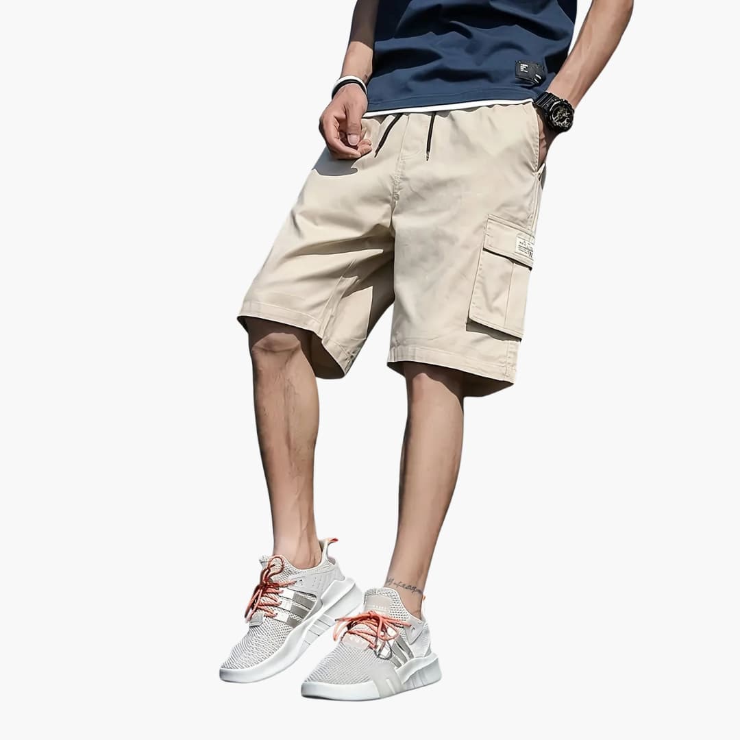 Herren Cargo Shorts mit Kordelzug und Klappentaschen