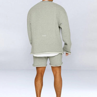 LESZE - STILVOLLE LANGARM PULLOVERHEMDEN MIT KURZE HOSE