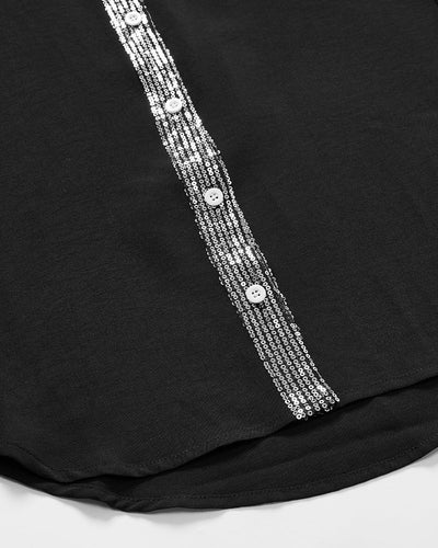 Ada | Legere Bluse mit Paillettenknöpfen