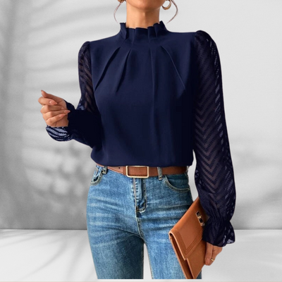 BLAIRE™ | Elegant blouse with sheer sleeves