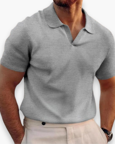 Herren Lässiges Polo mit V-Kragen | Kurzarm