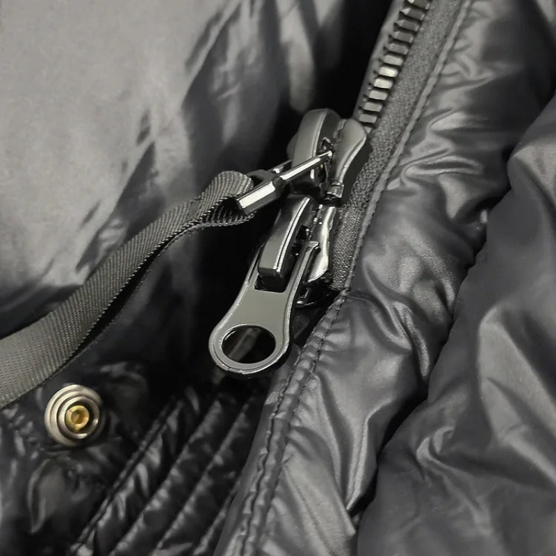 Winterjacke Damen Daunen Lang | Gefütterte Jacke Mit Kapuze und Reißverschluss