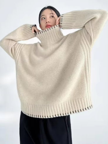 Nadine – rollkragenpullover, modisch, locker