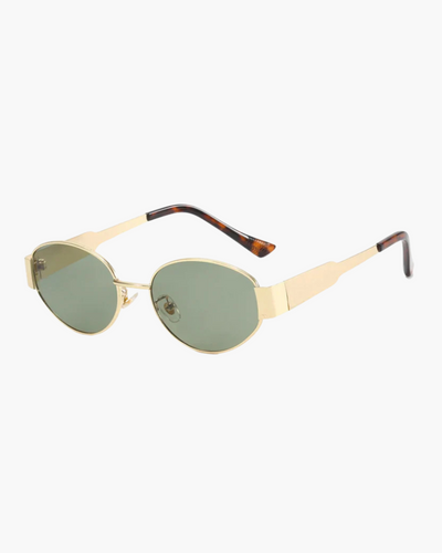 Hazel | Gold Rahmen Smaragd Ovale Gläser Sonnenbrille