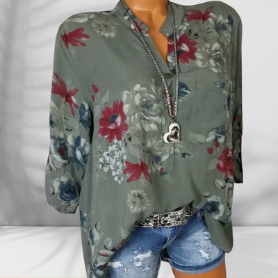 ROSALINE™ | Boho-Bluse mit floralen Mustern und langen Ärmeln