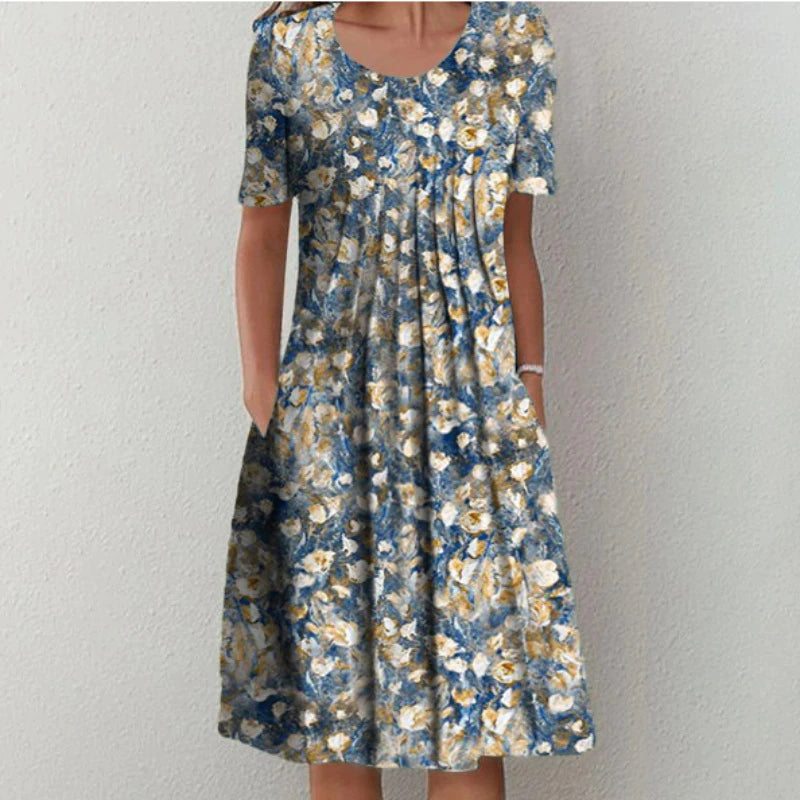 Grace | Effortless Floral Pocket Midi Dress