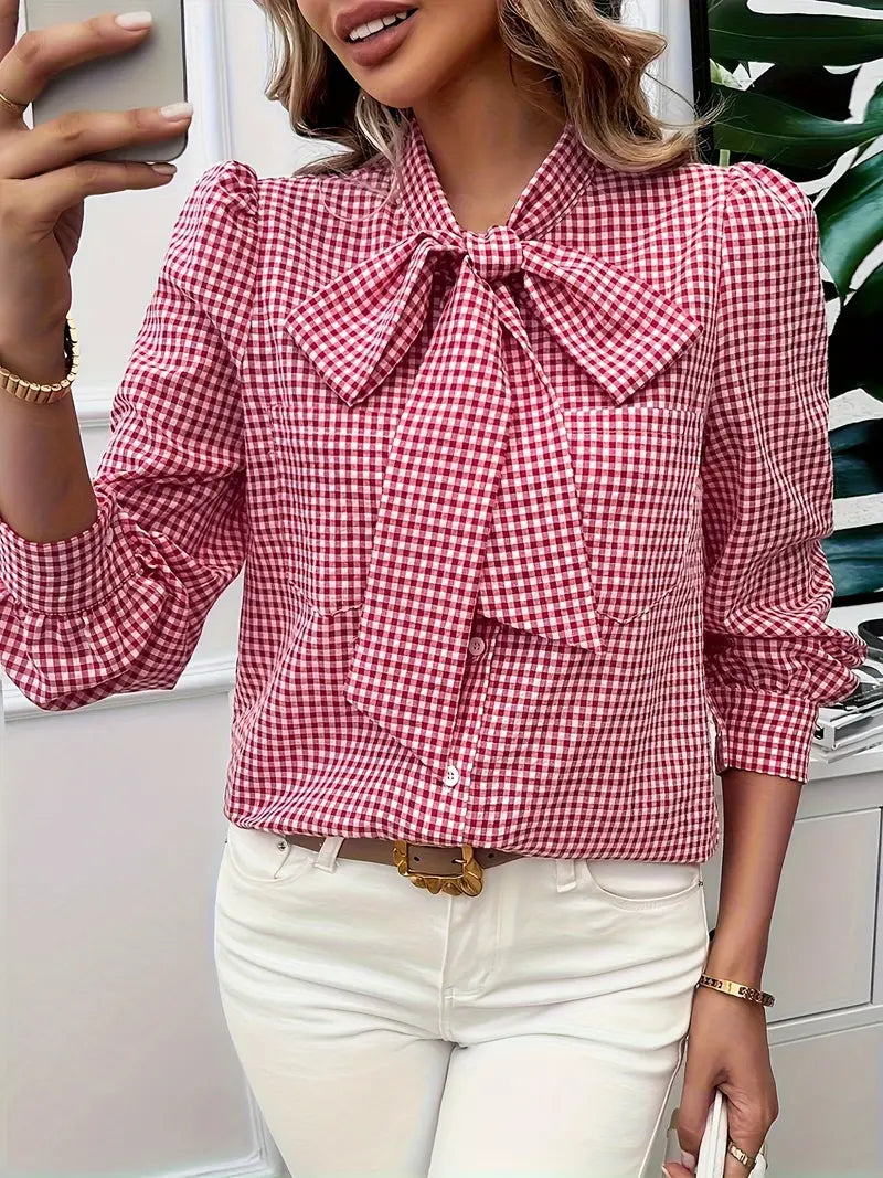 Liv - baumwollbluse mit schleife