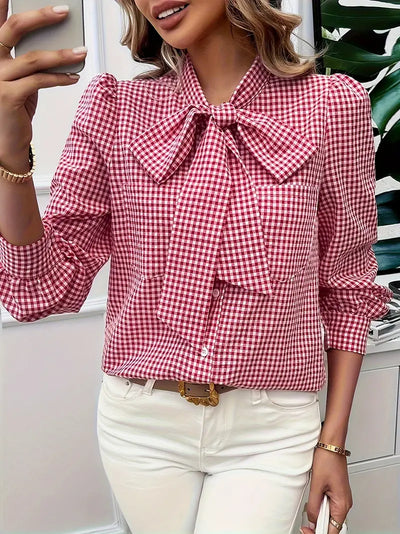 Liv - baumwollbluse mit schleife