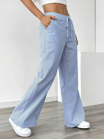 VIOLA - ELEGANTE GESTREIFTE HOSE MIT TASCHEN