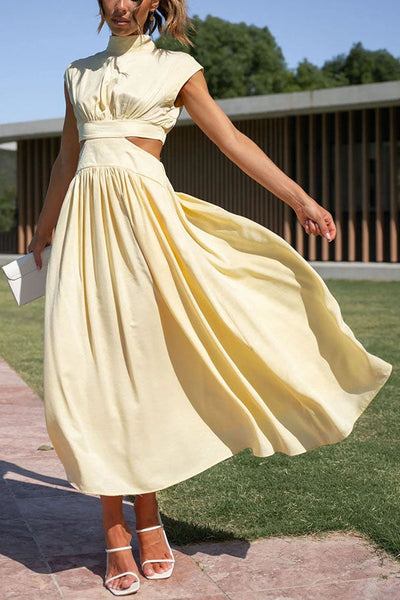 Quincy | Midi-Kleid mit Cut-Out und Taschen