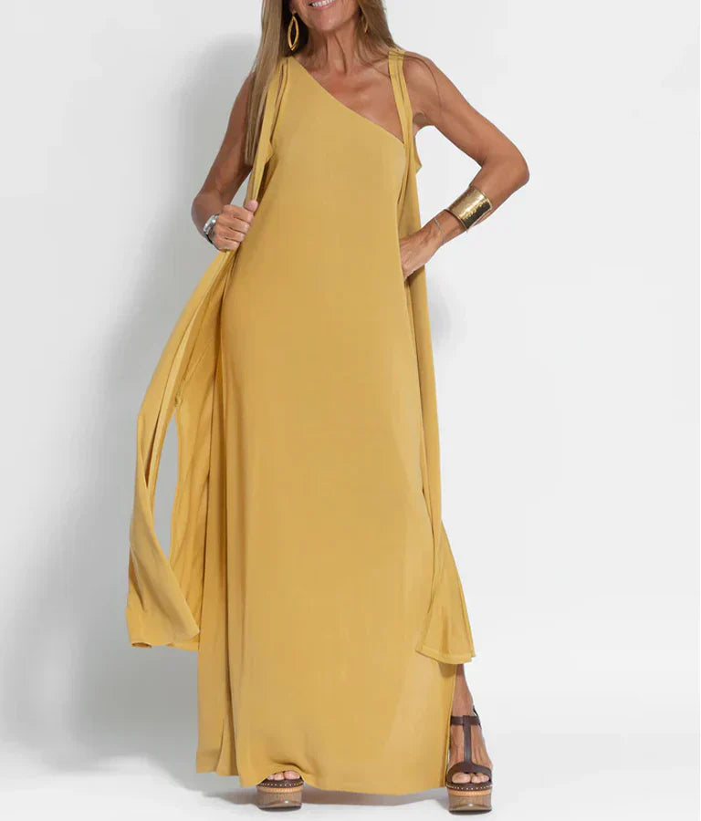 Marigold – Asymmetrisches Maxikleid mit One-Shoulder-Träger