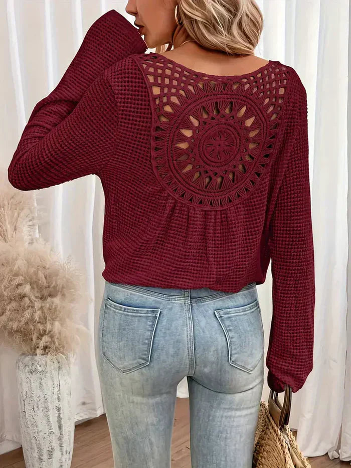 Monaya – Stilvolles Langarmshirt aus Waffelstrick