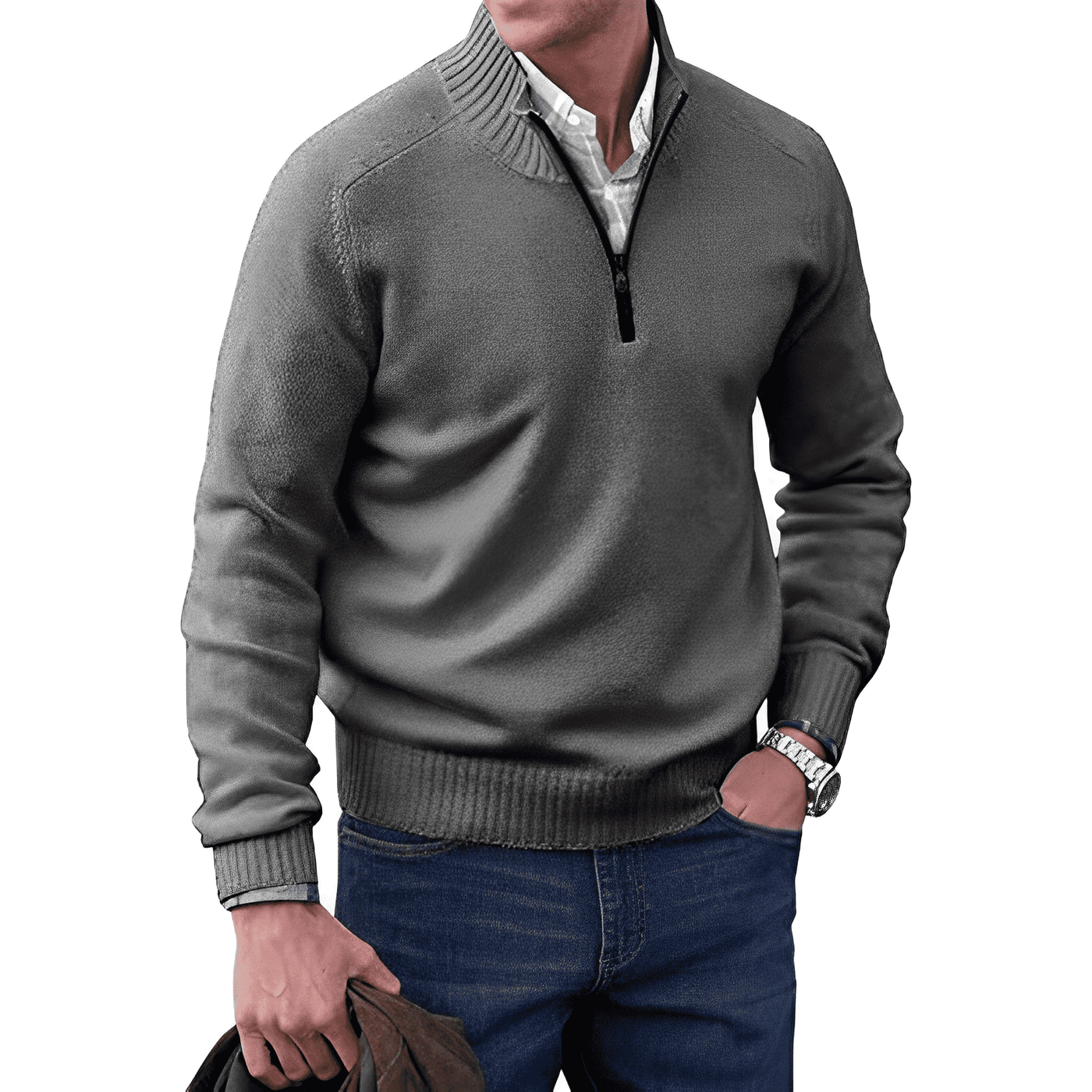 Pullover Herren Reißverschluss Winter | Warm Komfort