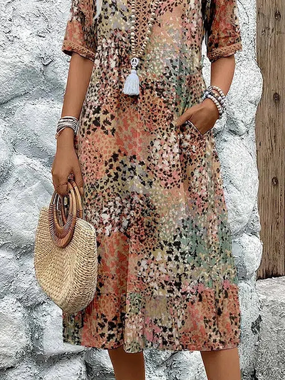Josè | Lebendiges Midi-Längen Damenkleid