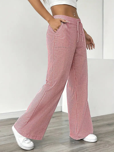 VIOLA - ELEGANTE GESTREIFTE HOSE MIT TASCHEN