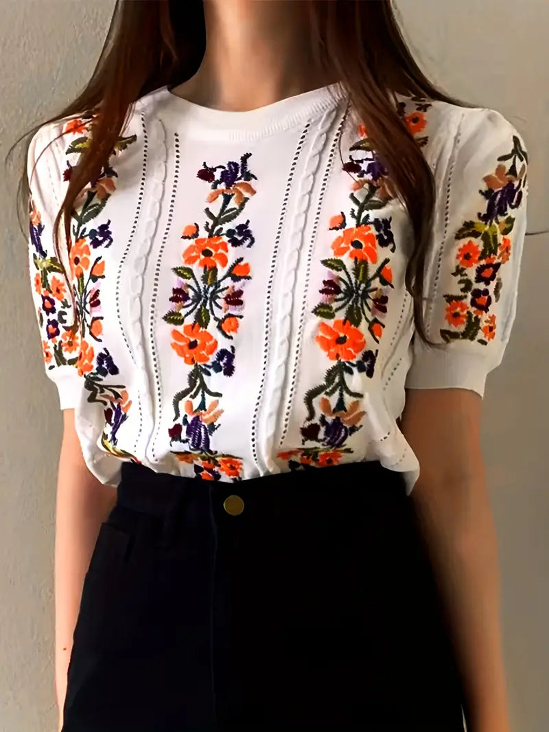 Iris - stricktop aus baumwolle