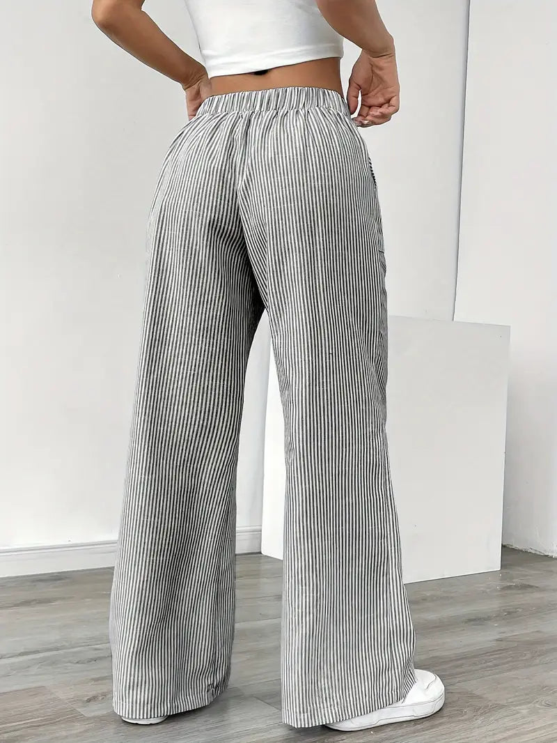 VIOLA - ELEGANTE GESTREIFTE HOSE MIT TASCHEN