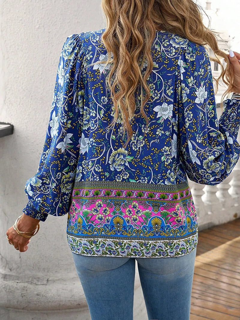 AYRA BLUSE MIT BLUMEN