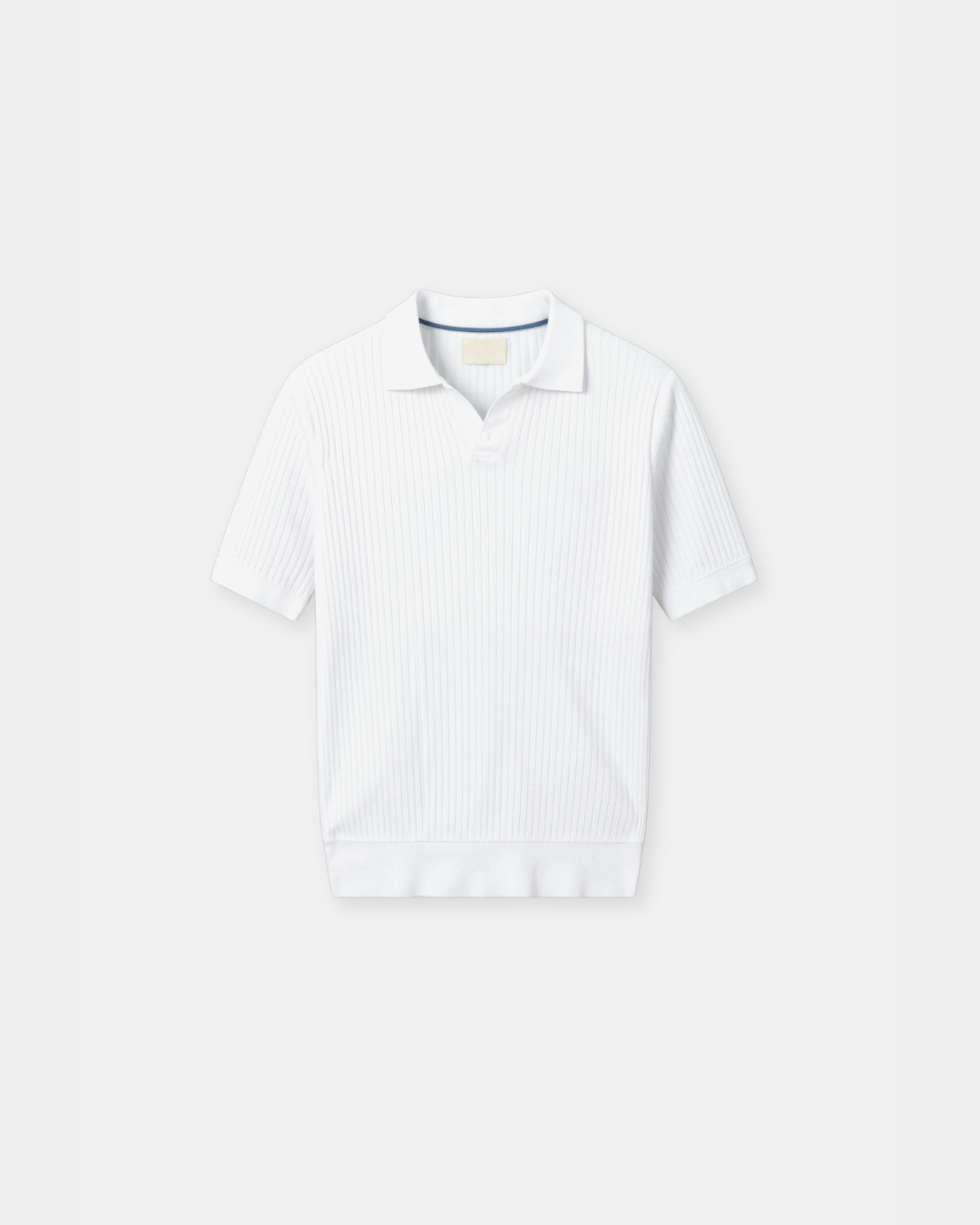 Herren-Poloshirt aus Rippstrick – Offener Kragen, Slim Fit