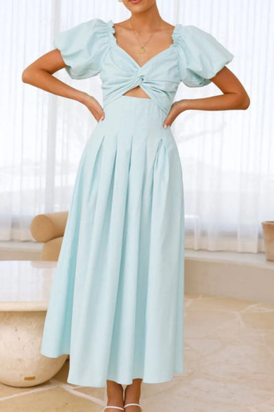 Sweetheart Neck Puff Sleeve Dress