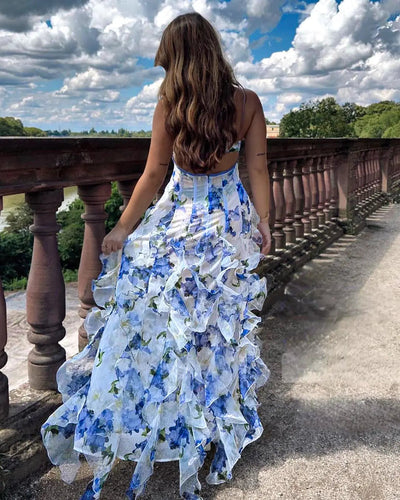 Maxi‑Blumenkleid mit Rüschen | Leichtes Sommerkleid – Boho‑Style
