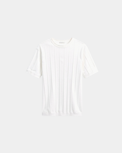 Herren-Strickshirt mit vertikaler Rippstruktur – Leichtes Oberteil für den Sommer