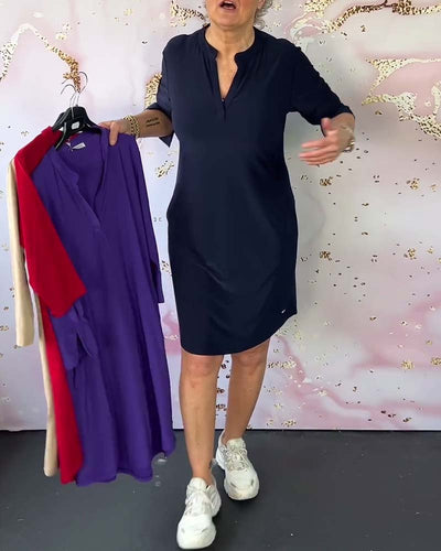 KLARA KLEID MIT V-AUSSCHNITT