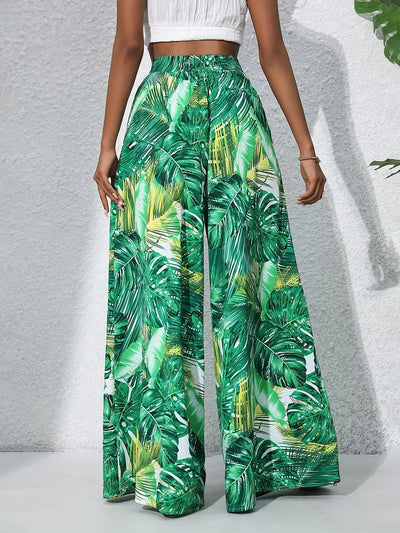 Louvelle – Stilvolle Hose mit weitem Bein und tropischem Print