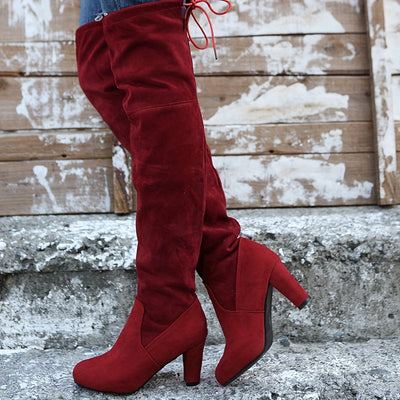 Overknee Stiefel Damen | Überkniehoher Schaft mit Slip-On