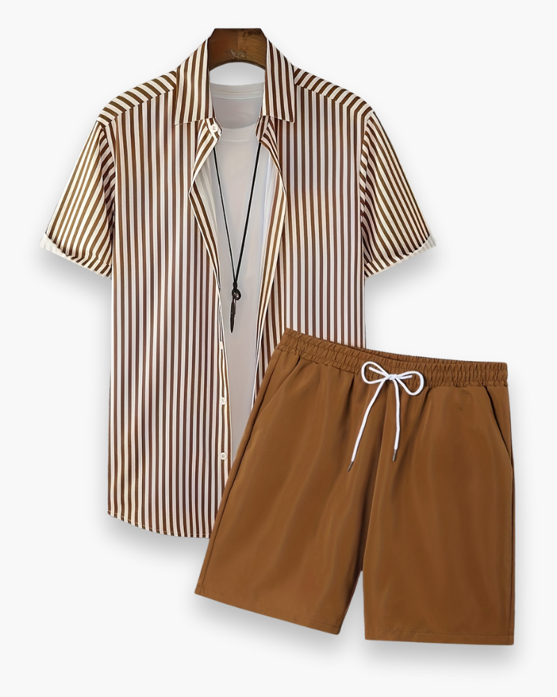 Herren Freizeit Set mit Streifen | Sommerlich & Bequem