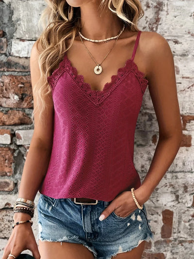 Tiranya – Elegantes Camisole-Top mit Ösen und Spitzenbesatz