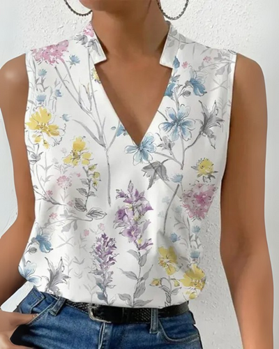 Damen Elegantes Ärmelloses Wickeloberteil | V-Ausschnitt Bluse