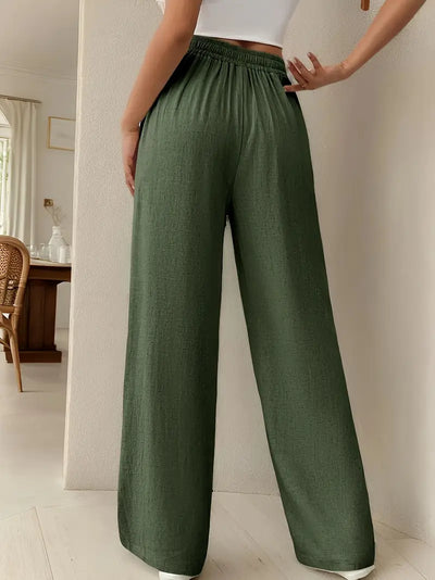 Yara – High-Waist-Loungehose mit Kordelzug und weitem Bein