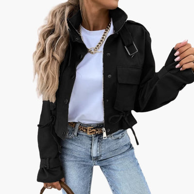 Cropped Übergangsjacke mit Taschen für Damen