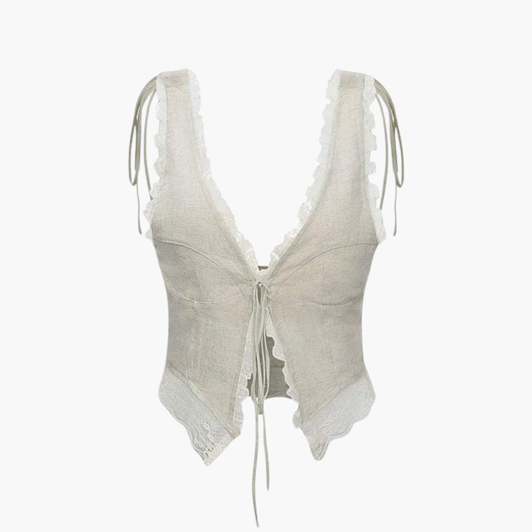 Elegantes V-Ausschnitt Top - Damen Oberteil für den Sommer