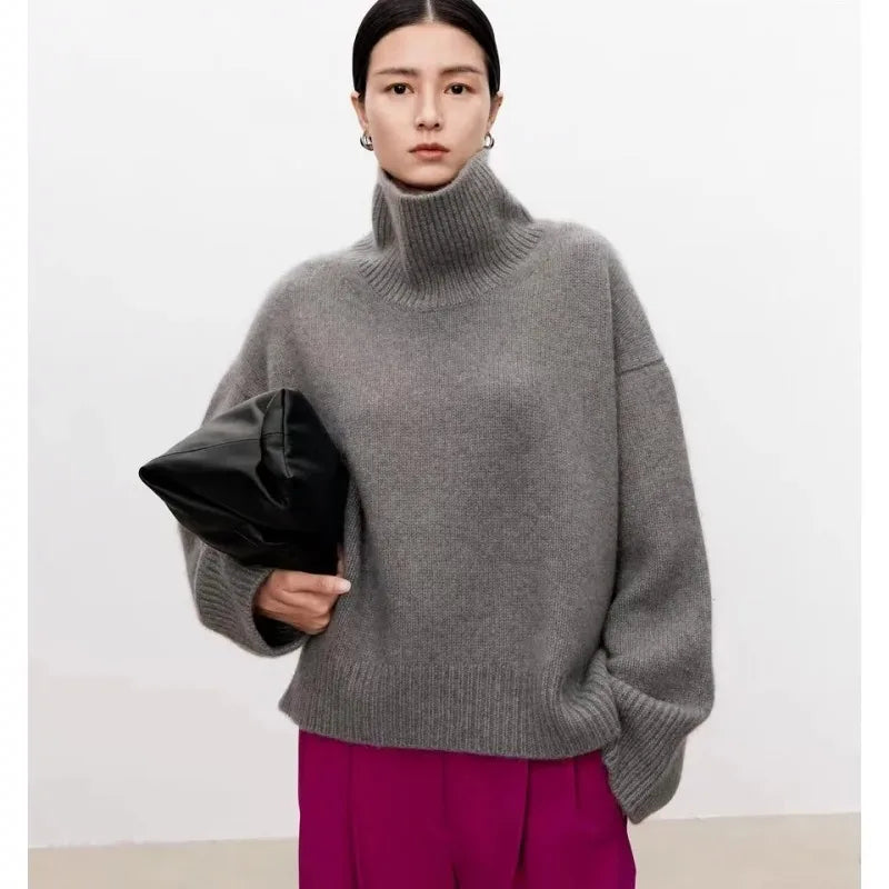 Giselle | Luxuriöser Wollpullover mit hohem Halsausschnitt für Damen