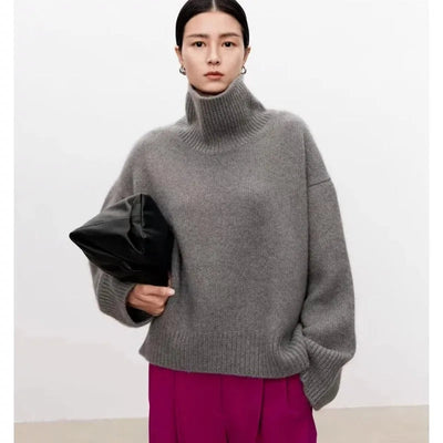 Giselle | Luxuriöser Wollpullover mit hohem Halsausschnitt für Damen