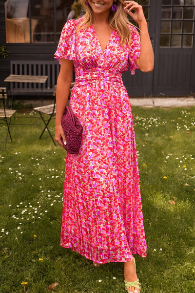 Elegantes Blumen-Maxikleid – Luftig, Farbig & Figurschmeichelnd