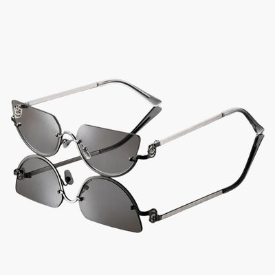 Damen Sonnenbrille mit halbrandlosen ovalen Gläsern