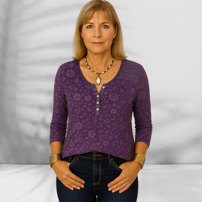 ODILIE™ | Boho-Bluse mit floralen Mustern und langen Ärmeln