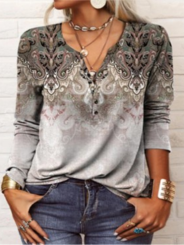 Retro Aztekenmuster Langarm Pullover